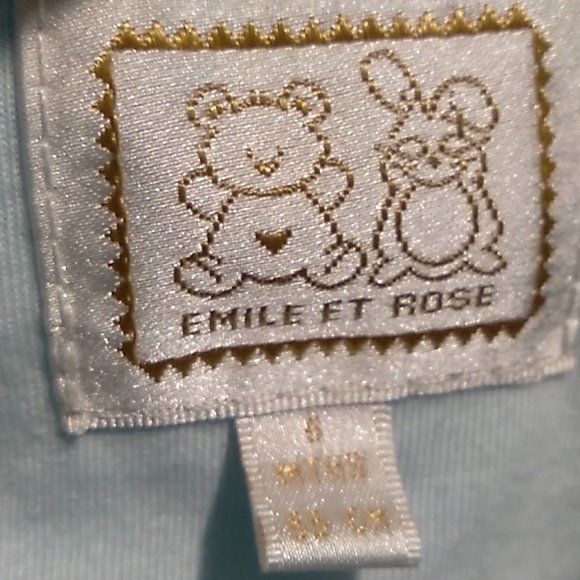 Nwt emile et rose baby blue 6 month quilted hooded jacket with attached mitts - Picture 7 of 10